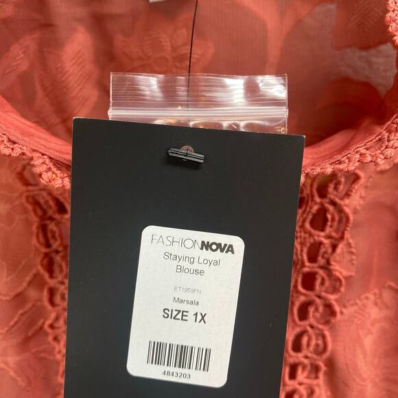 Lace‎ Button Up Shirt Top Women 1XL Puff Sleeve Indie Boho Chic Romantic Renfair - Picture 13 of 14